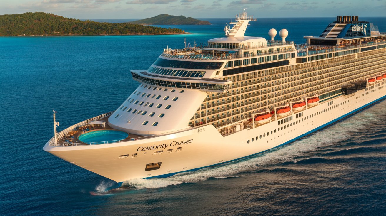 Luxurious Celebrity Cruises ship at sea