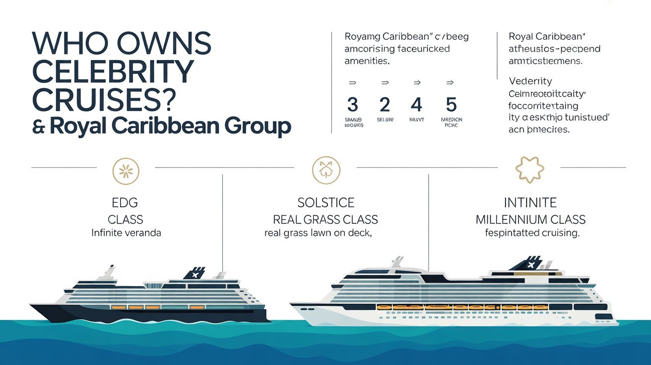 Sleek infographic layout showcasing Celebrity Cruises ship classes
