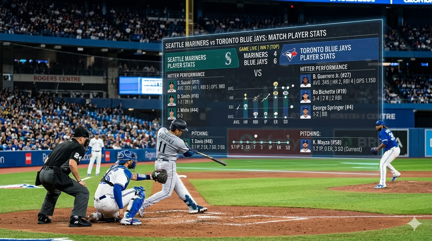 Seattle Mariners vs Toronto Blue Jays match player stats